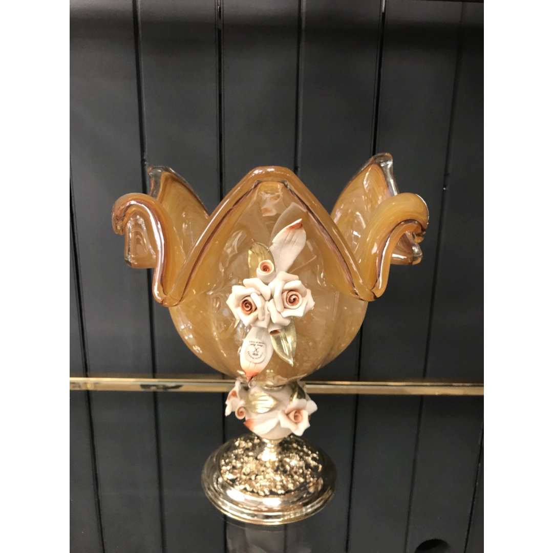 İtalyan Murano Cam Ayaklı Meyvelik İtalyan Murano Cam Ayaklı Meyvelik