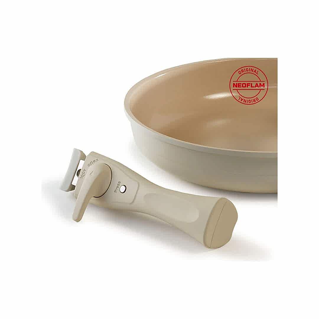 Neoflam Midas Bej Tava ve Tencere Çıkarılabilir Tutma Sapı