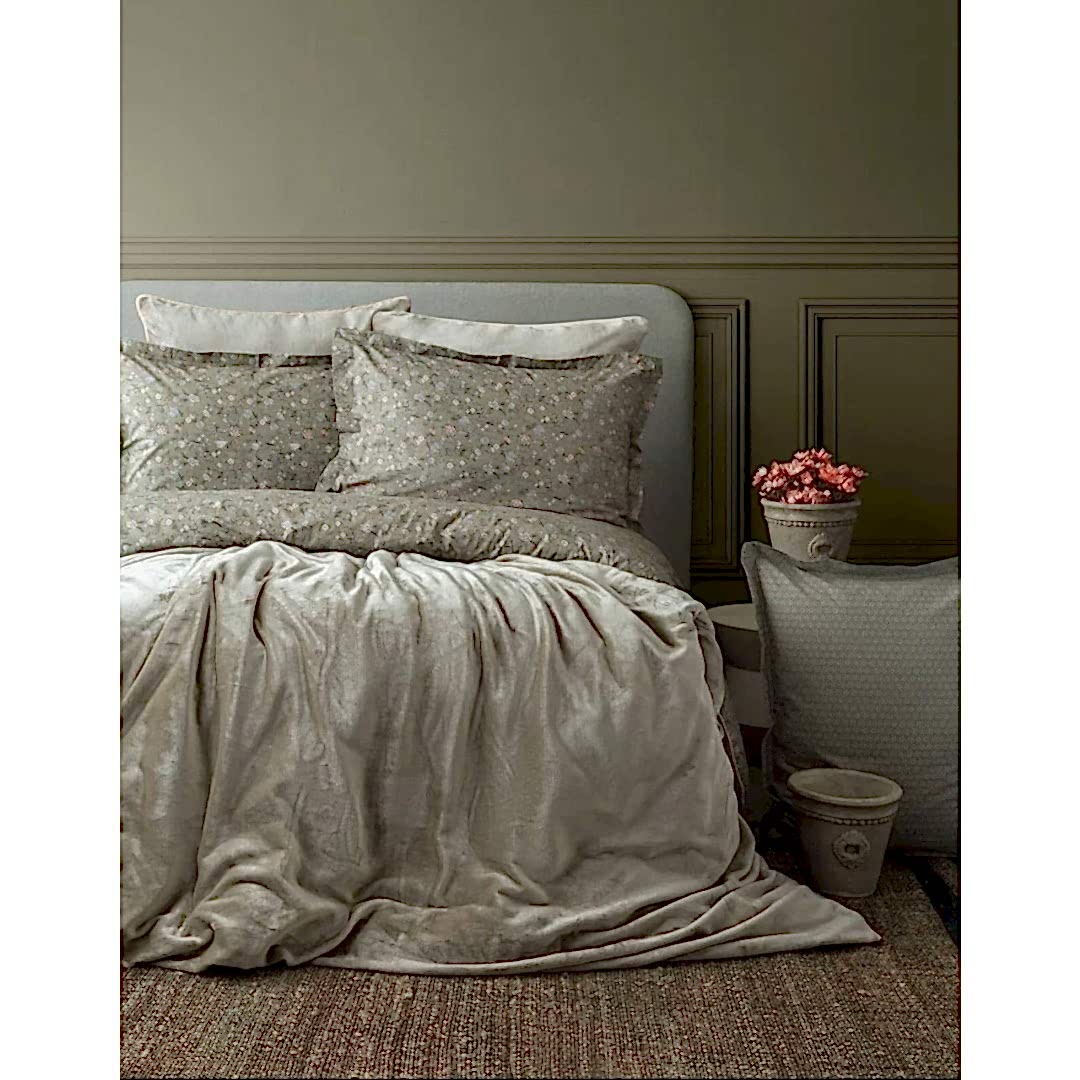 Apricitas Victoria Küf Yeşili %100 Pamuklu Battaniyeli Nevresim Takımı