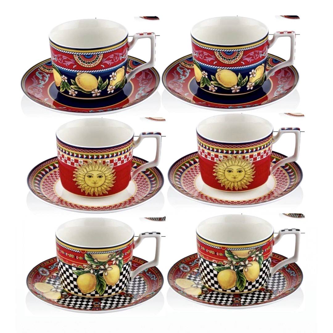 La madore Joy Carmen Porselen 6 lı Çay ve Nescafe Fincan Seti