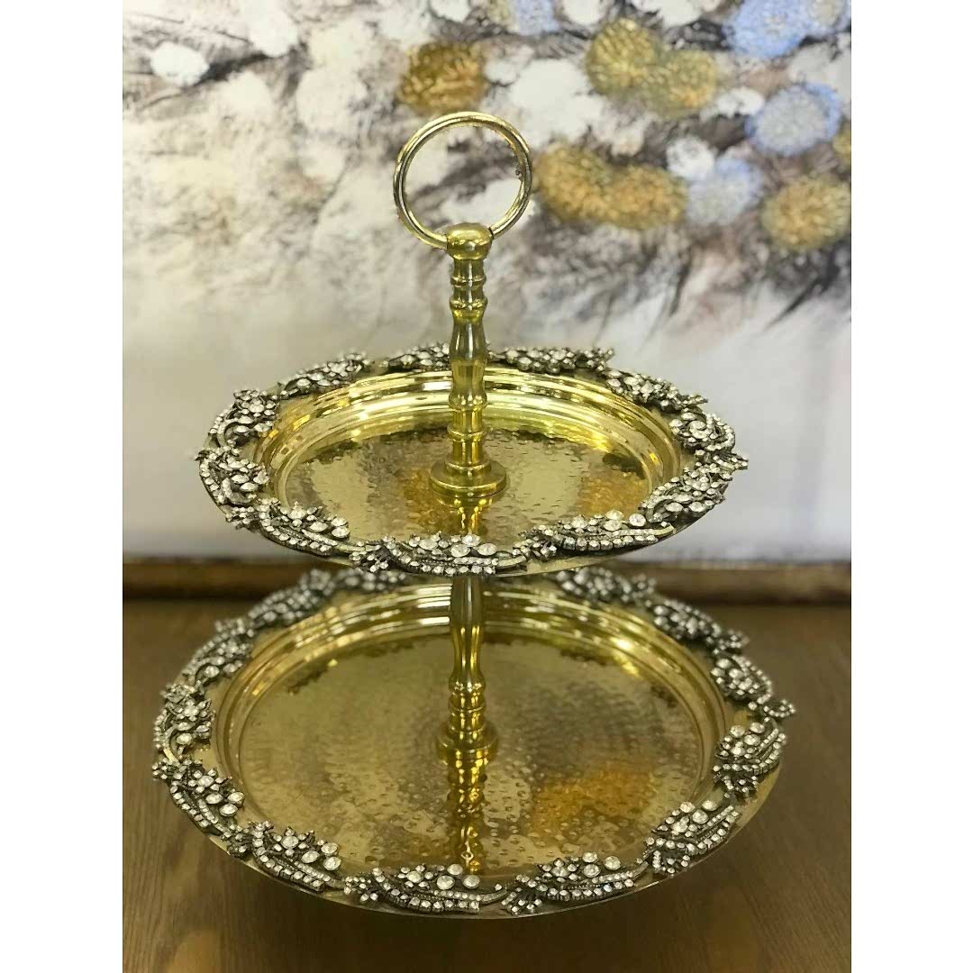 Biev Gold Dövme Metal Taş İşlemeli İki Katlı Biev Gold Dövme Metal Taş İşlemeli İki Katlı