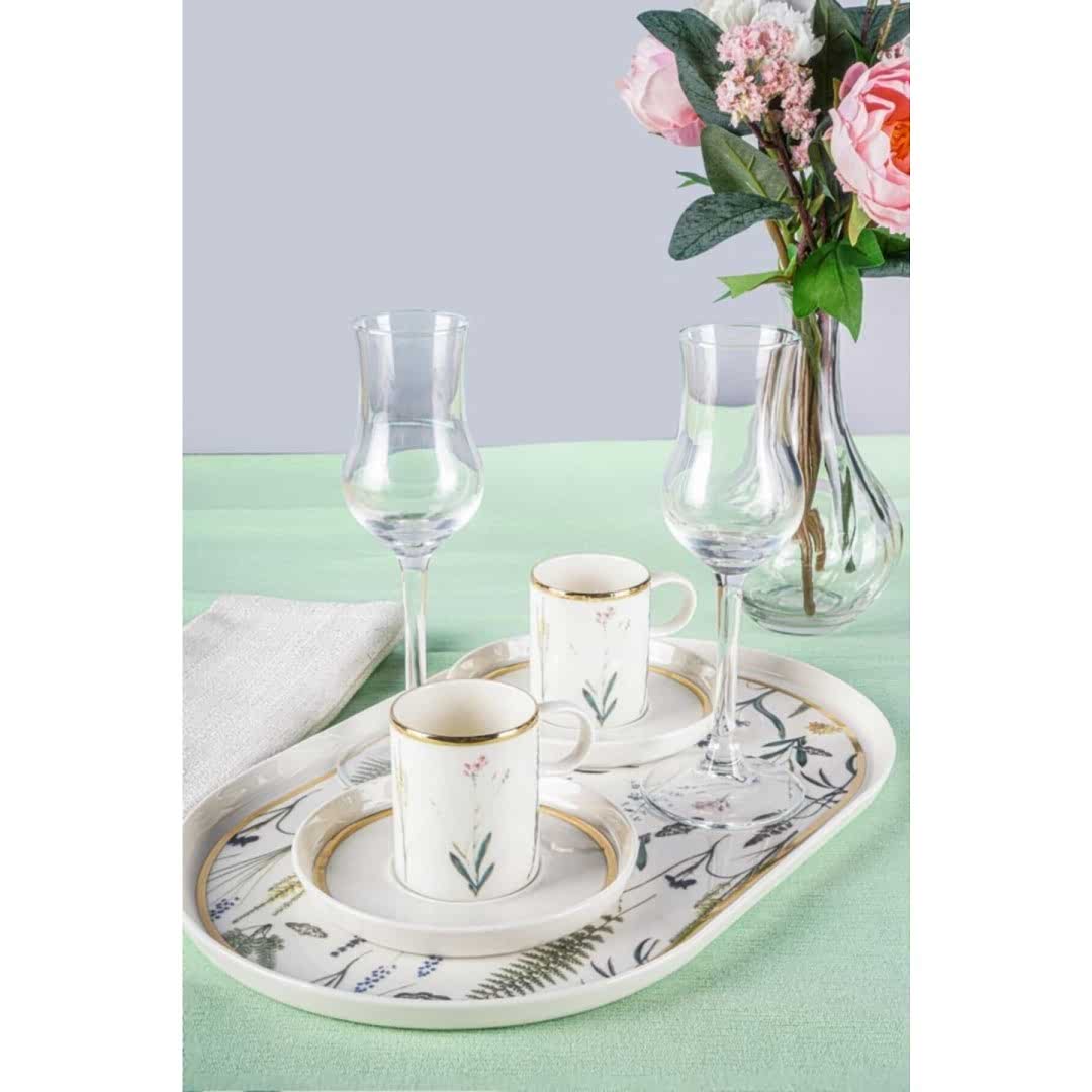 Porland Botanical 7 Parça 2 Kişilik Kahve Sunum Seti