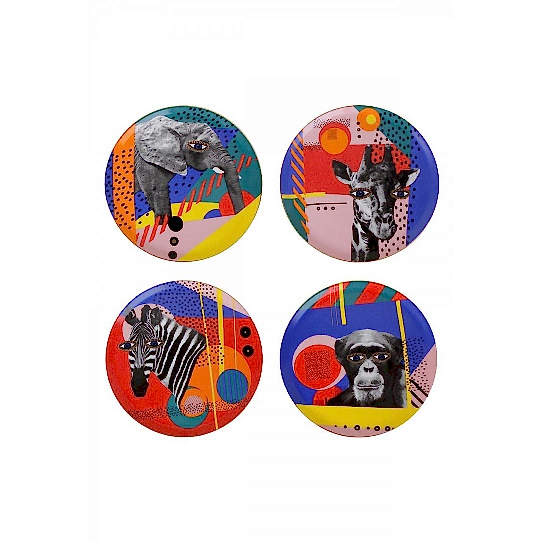 Porland Wild Life 4 Parça Düz Tabak 28 Cm